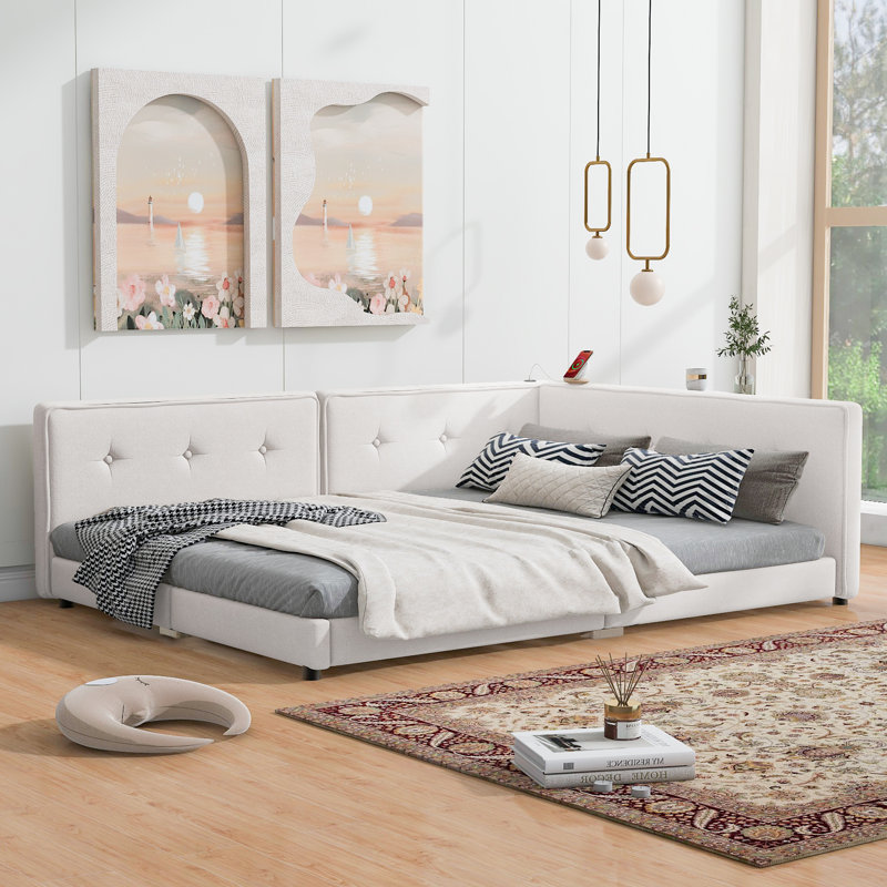 White corner bed discount